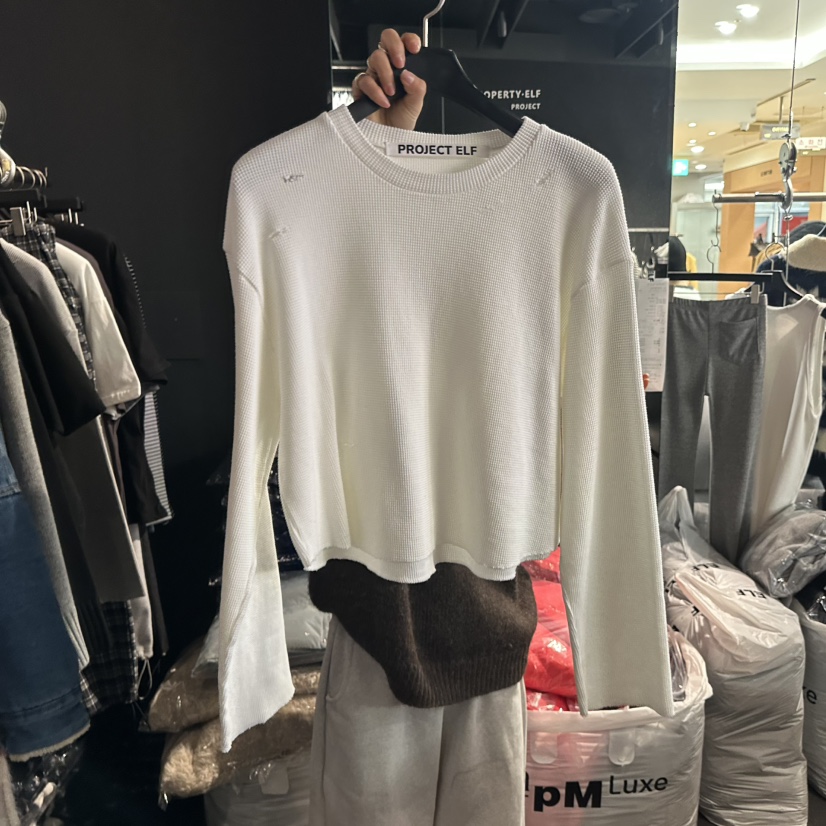 ELF-L韓國代購㊣女裝新品人氣休閑熱賣時尚真品25秋冬長袖T恤PROJECT ELF/ELF-L長袖T恤圖色1