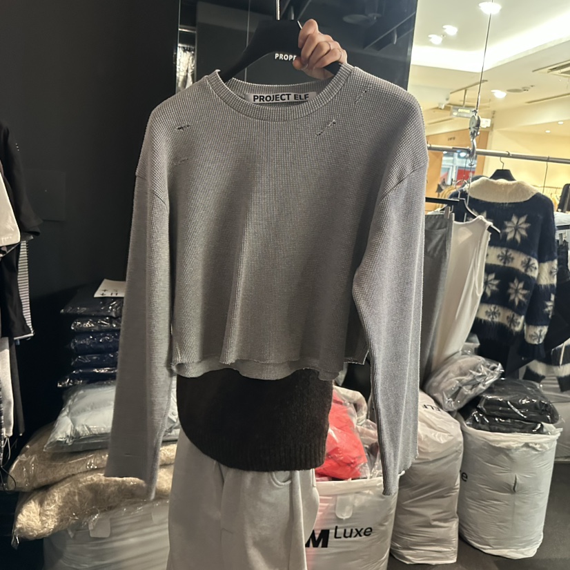 ELF-L韓國代購㊣女裝新品人氣休閑熱賣時尚真品25秋冬長袖T恤PROJECT ELF/ELF-L長袖T恤圖色2