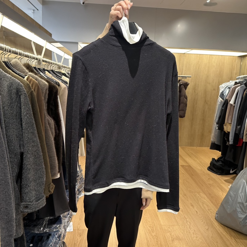 LEFANCY東大門㊣直郵女裝新品休閑職業真品25秋冬長袖T恤假兩件LEFANCY長袖T恤圖色2