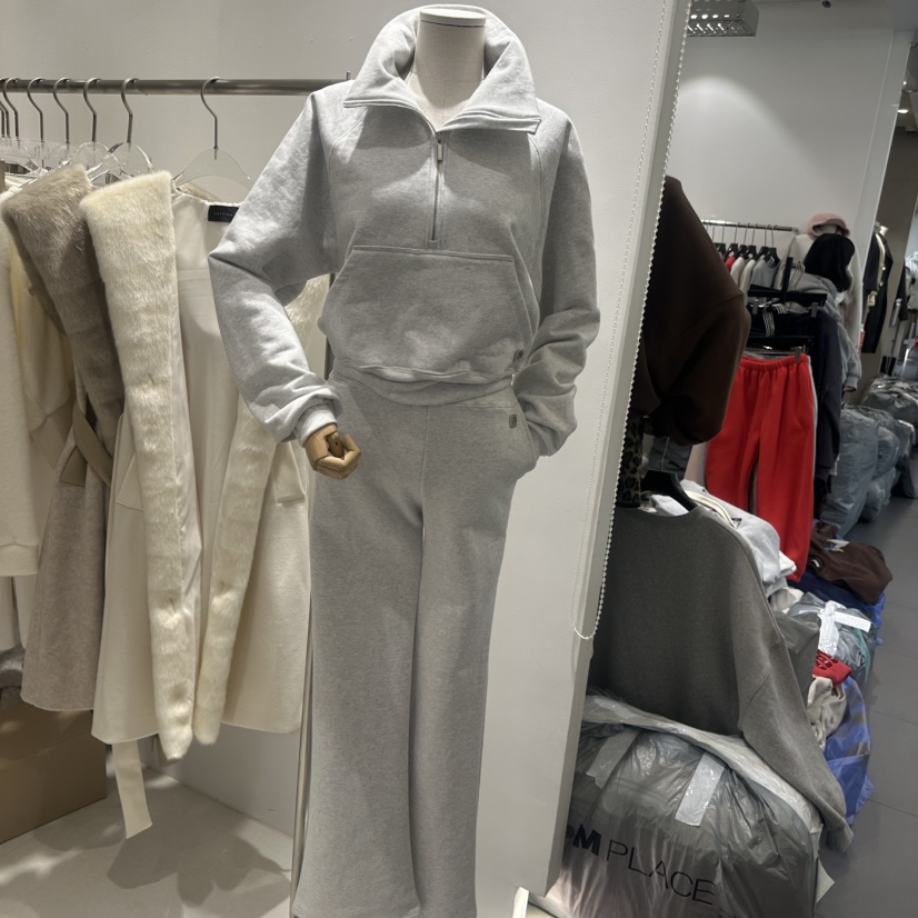 LAFFINE-P韓國代購㊣女士新款熱賣真品時尚休閑推薦套裝套裝LAFFINE-P套裝圖色1灰色