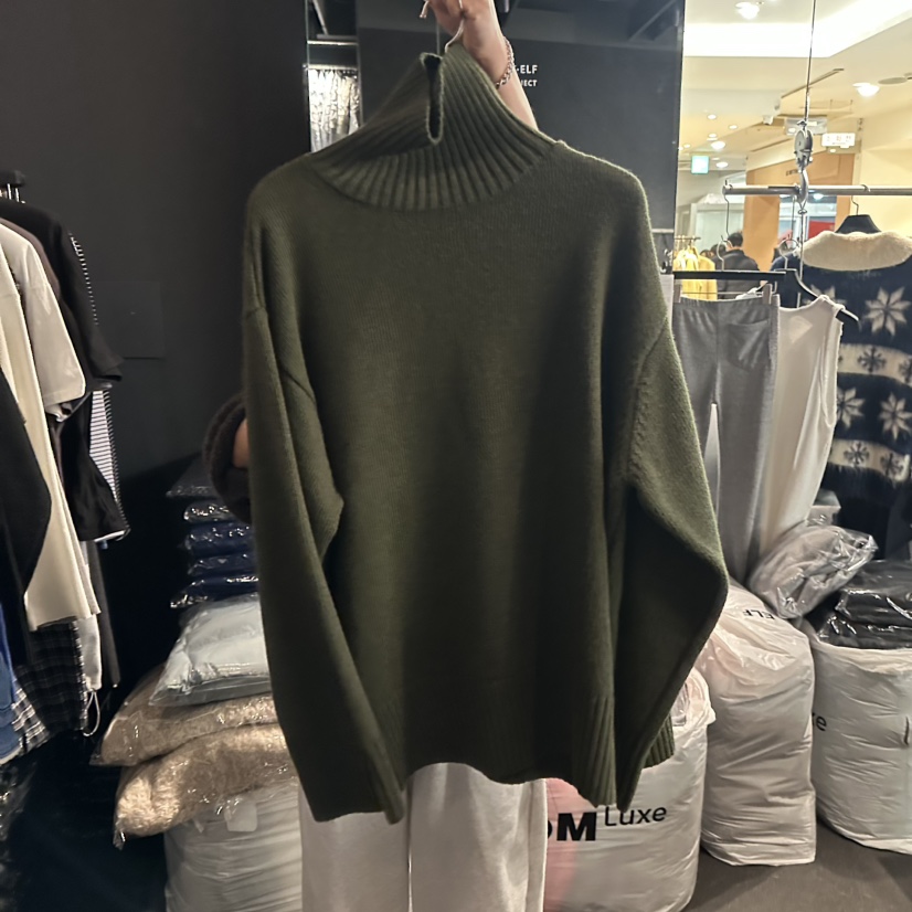 ELF-L東大門㊣實拍女裝新品推薦熱賣休閑25秋冬職業毛衣高領PROJECT ELF/ELF-L毛衣圖色3墨綠