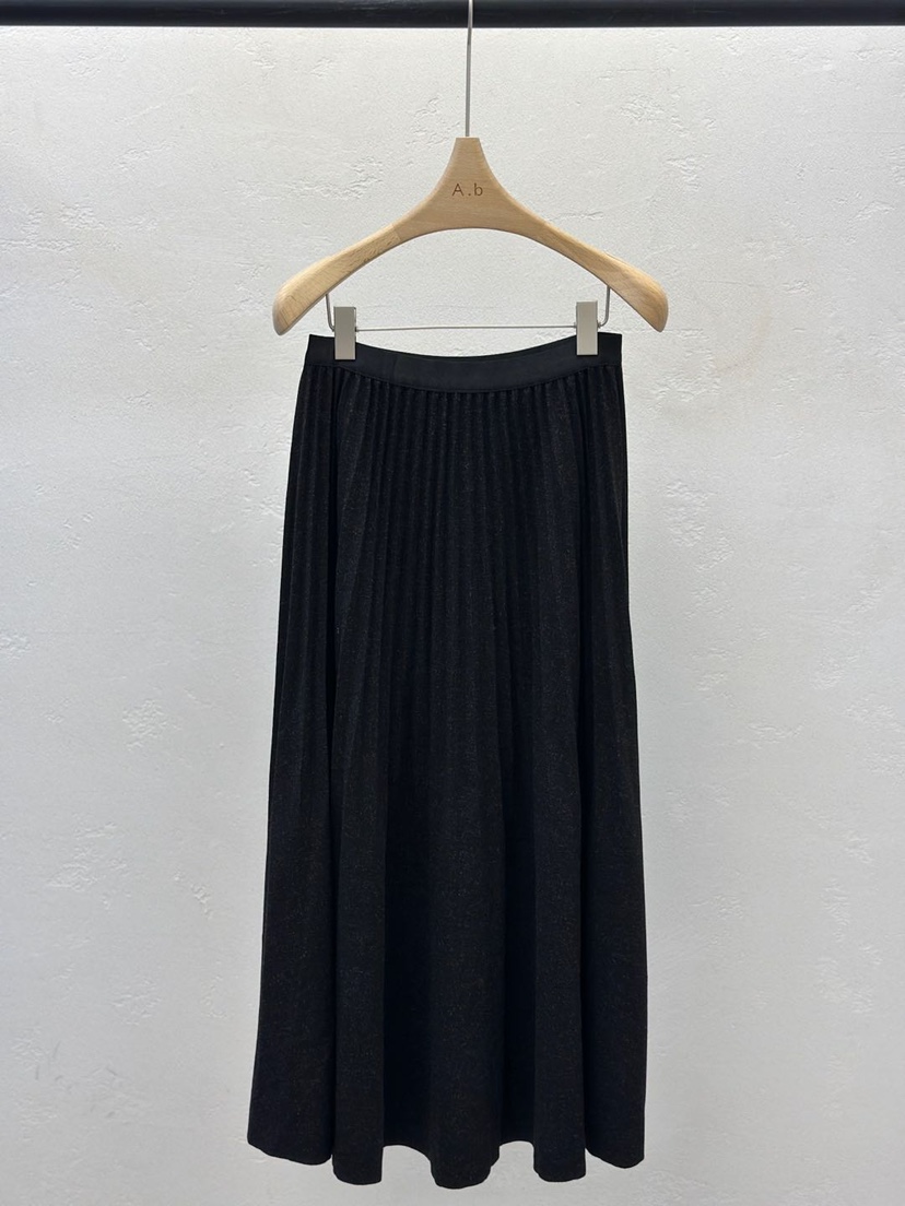 AUTUMN BEIGE-Q東大門㊣實拍女裝新品25秋冬半身裙中短裙褶裥A.b/AUTUMN BEIGE半身裙/中短裙圖色2