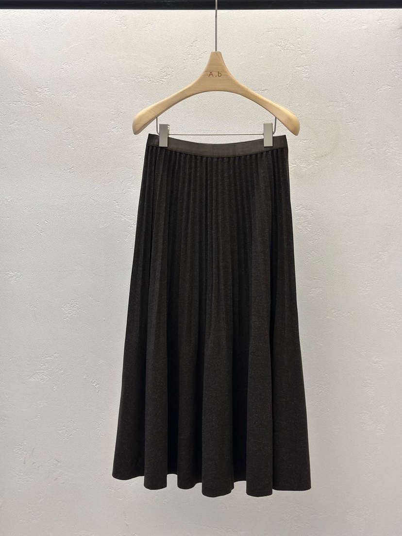 AUTUMN BEIGE-Q東大門㊣實拍女裝新品25秋冬半身裙中短裙褶裥A.b/AUTUMN BEIGE半身裙/中短裙圖色3