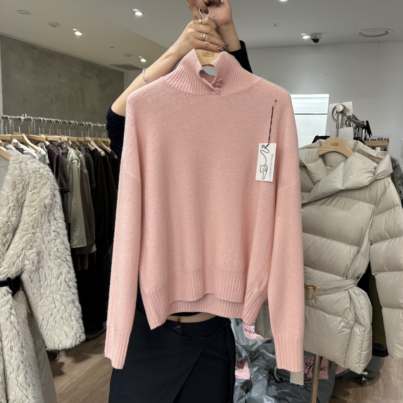 LEWIN韓國直郵㊣女士新品人氣時尚熱賣真品職業25秋冬針織衫紐扣LEWIN針織衫圖色1