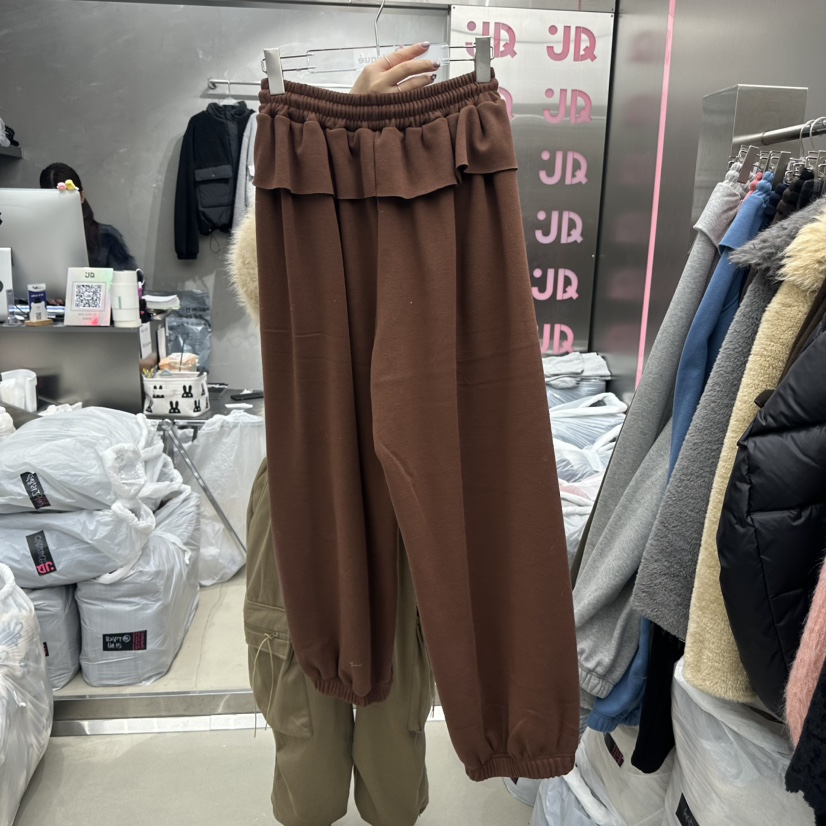 JUDYQUE韓國代購㊣女士新款推薦時尚25秋冬真品休閑褲加絨紐扣JUDYQUE休閑褲