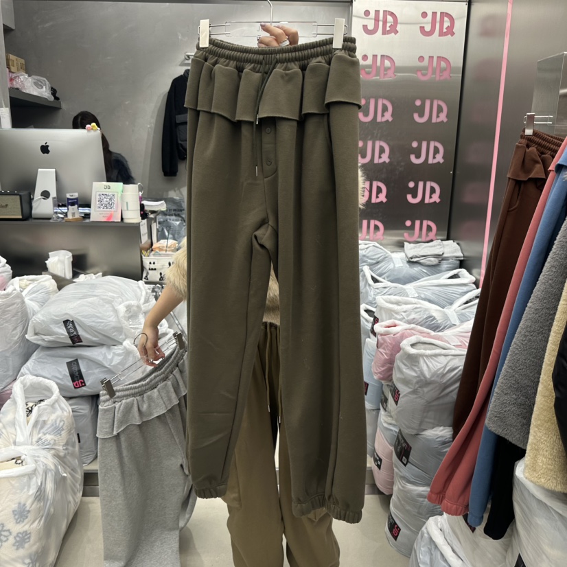 JUDYQUE韓國代購㊣女士新款推薦時尚25秋冬真品休閑褲加絨紐扣JUDYQUE休閑褲圖色4