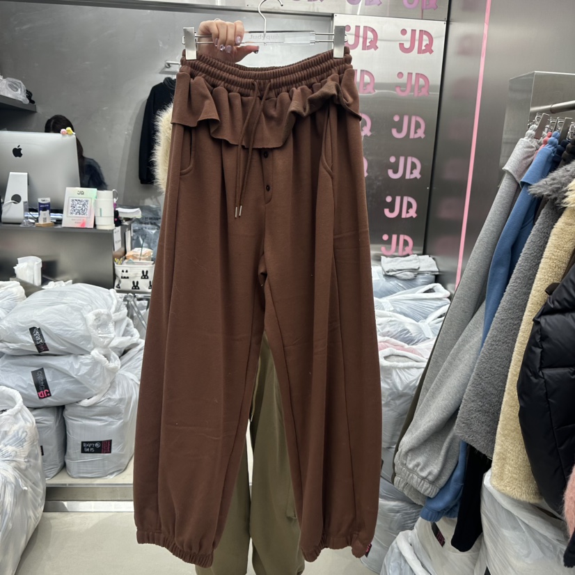 JUDYQUE韓國代購㊣女士新款推薦時尚25秋冬真品休閑褲加絨紐扣JUDYQUE休閑褲圖色5