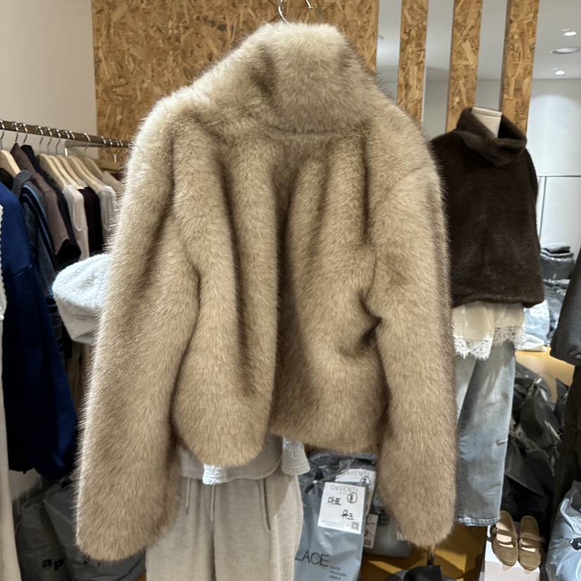 DE VENTI韓國直郵㊣女士新品真品時尚熱賣職業短款大衣狐貍DE VENTI短款大衣