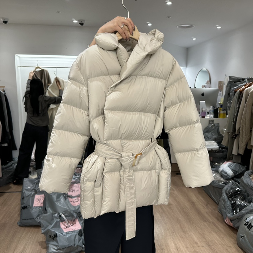 LEWIN東大門㊣實拍女裝新款推薦真品職業短款羽絨服含腰帶鴨絨LEWIN短款羽絨服圖色1