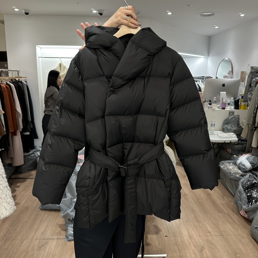 LEWIN東大門㊣實拍女裝新款推薦真品職業短款羽絨服含腰帶鴨絨LEWIN短款羽絨服圖色3