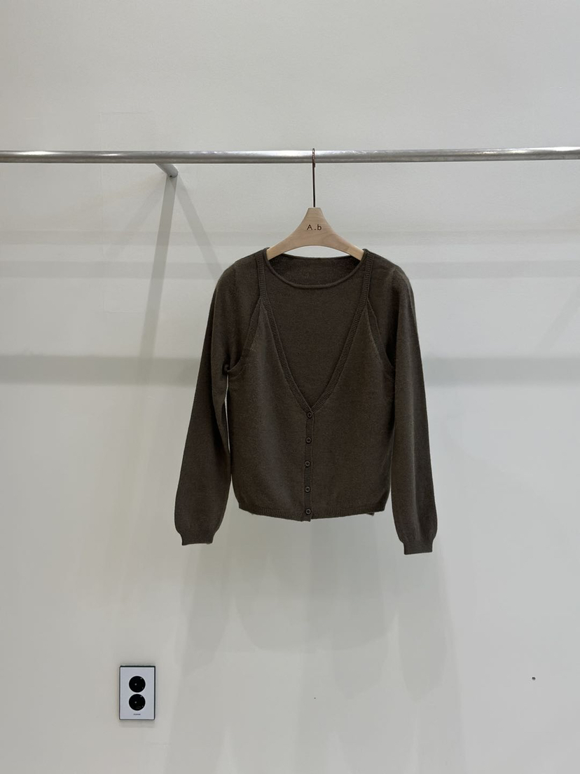 AUTUMN BEIGE-Q東大門㊣直郵女裝新品25秋冬人氣毛衣雙面A.b/AUTUMN BEIGE毛衣圖色2