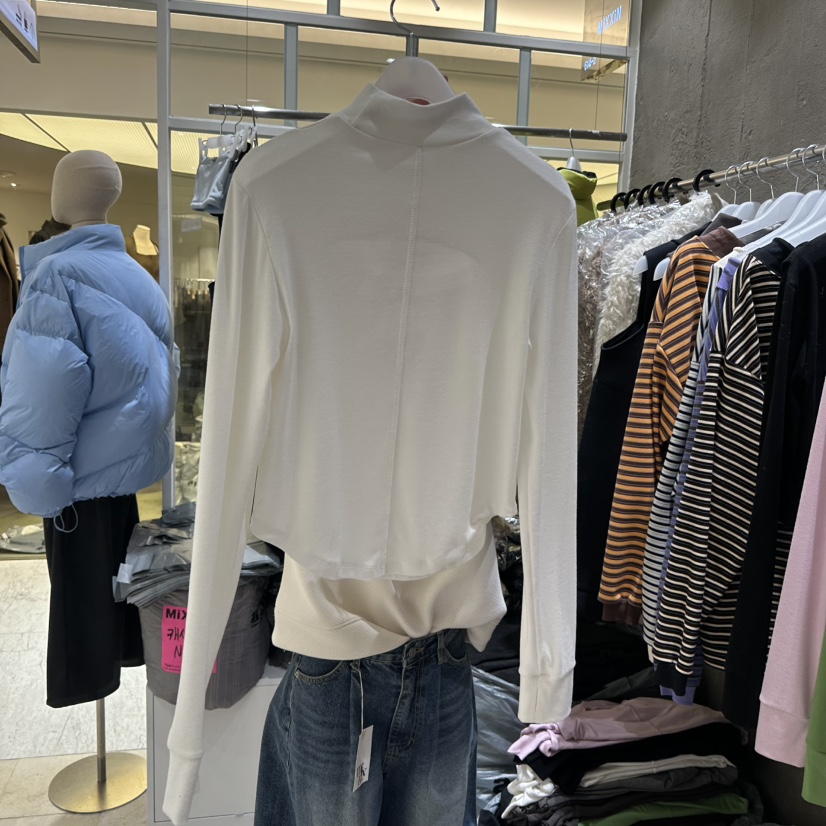 MIXXIN韓國直郵㊣女士新品人氣25秋冬推薦真品長袖T恤假兩件MIXXIN長袖T恤