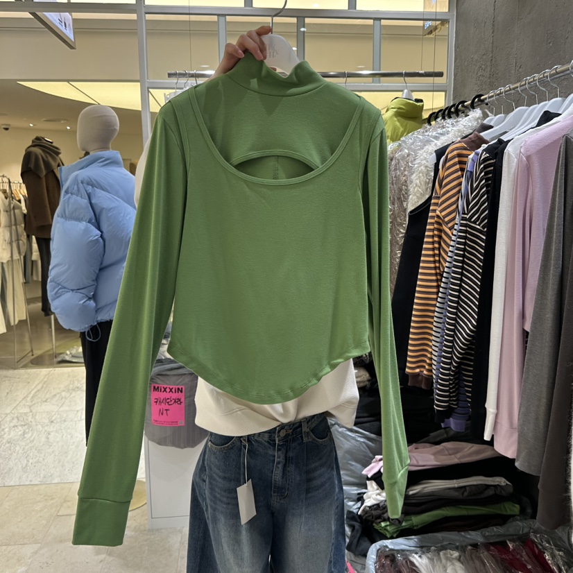 MIXXIN韓國直郵㊣女士新品人氣25秋冬推薦真品長袖T恤假兩件MIXXIN長袖T恤圖色4