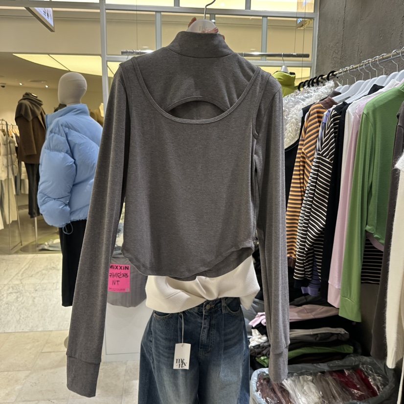 MIXXIN韓國直郵㊣女士新品人氣25秋冬推薦真品長袖T恤假兩件MIXXIN長袖T恤圖色6