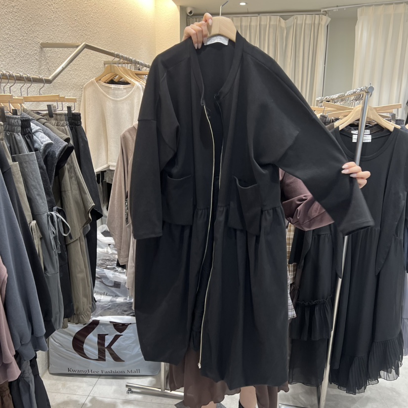 COKKIRI韓國代購㊣女士新款職業真品推薦休閑人氣連衣裙拉鏈COKKIRI連衣裙圖色1