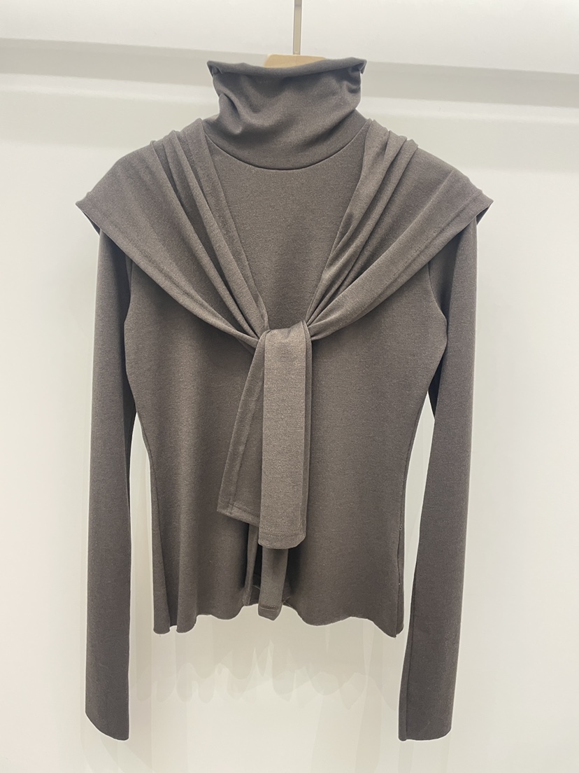 NYLON東大門㊣代購女裝新品職業25秋冬套裝兩件套披肩套裝高領NYLON套裝圖色2