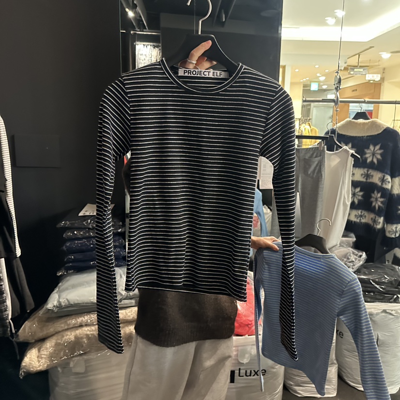 ELF-L韓國直郵㊣女士新品25秋冬真品職業推薦休閑時尚長袖T恤PROJECT ELF/ELF-L長袖T恤圖色3