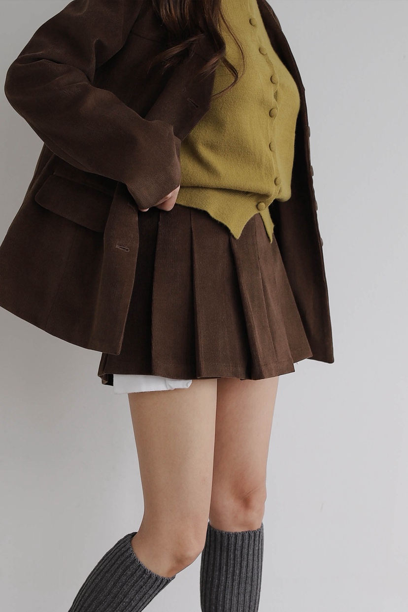 SLIT東大門㊣代購女裝新品人氣推薦熱賣休閑25秋冬裙褲燈心絨SLIT裙褲