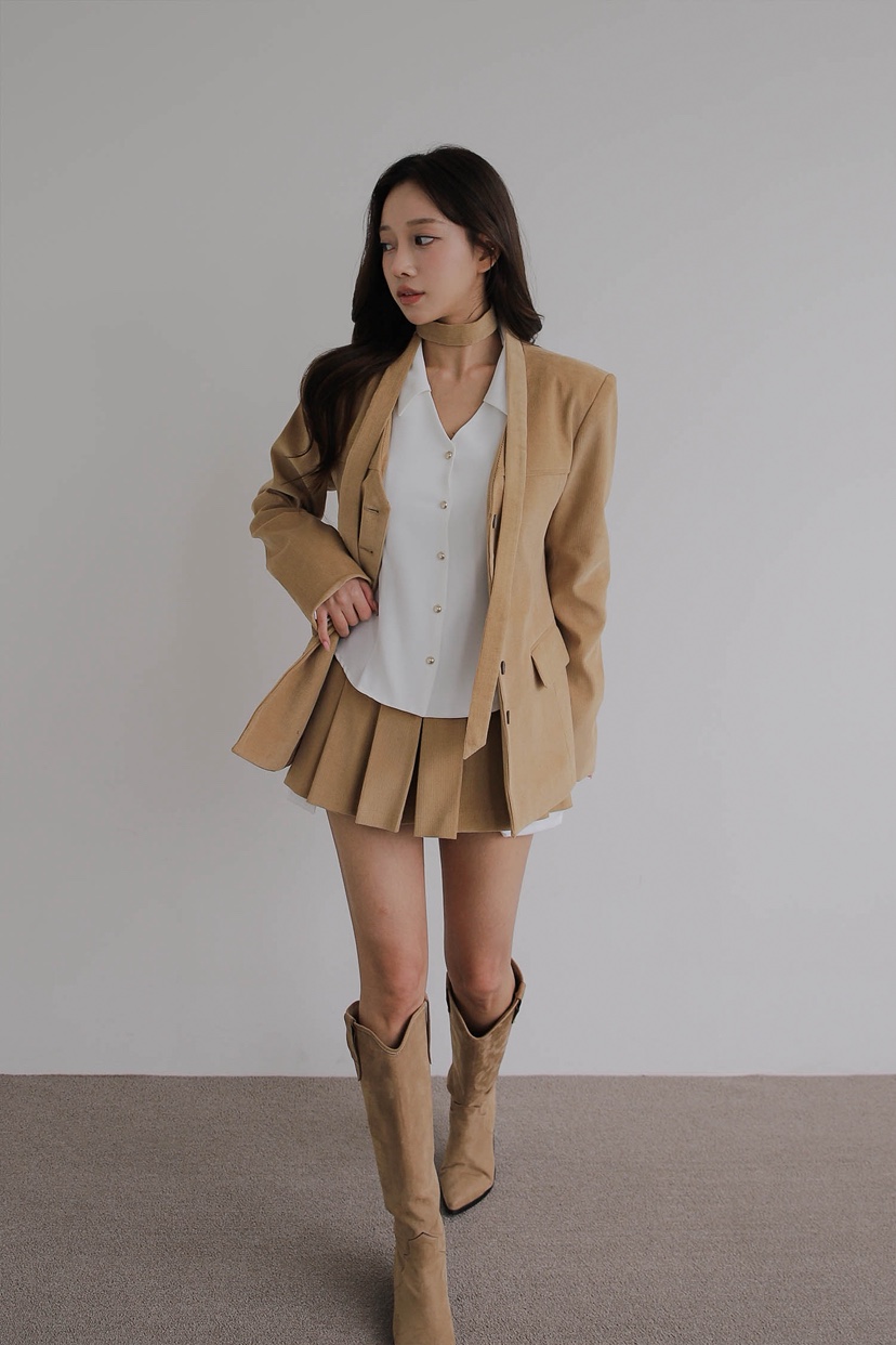 SLIT東大門㊣代購女裝新品人氣推薦熱賣休閑25秋冬裙褲燈心絨SLIT裙褲