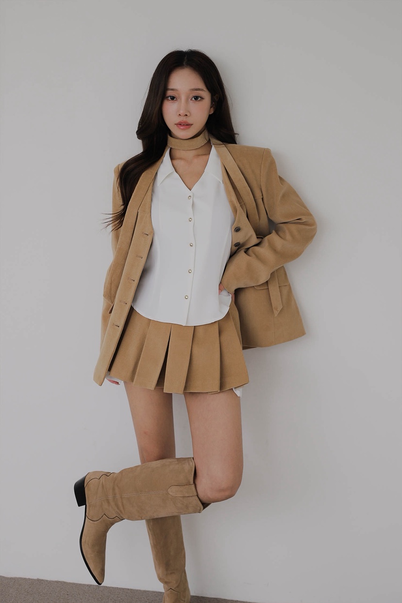 SLIT東大門㊣代購女裝新品人氣推薦熱賣休閑25秋冬裙褲燈心絨SLIT裙褲