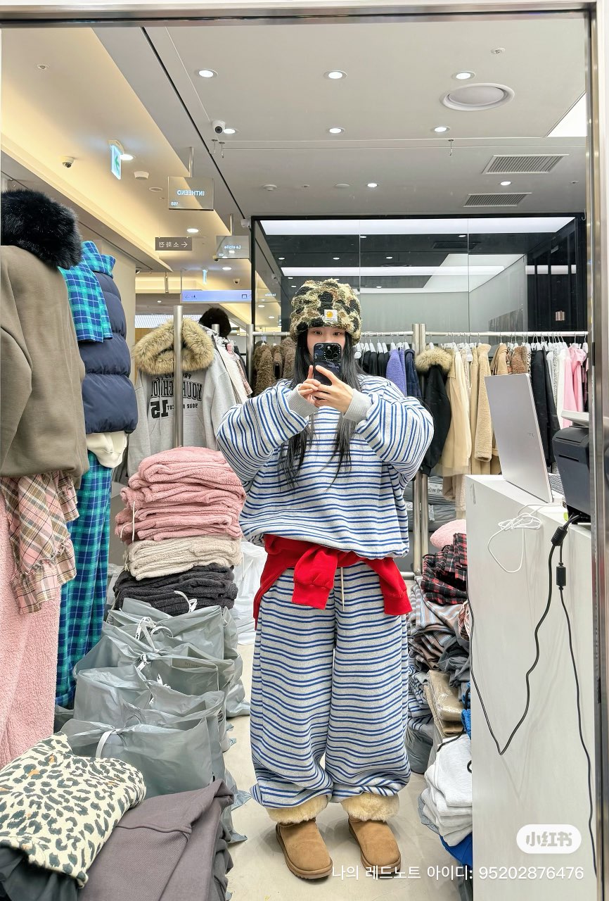 INTHEEND韓國代購㊣女士新品熱賣時尚推薦25秋冬休閑衛衣條紋INTHEEND衛衣