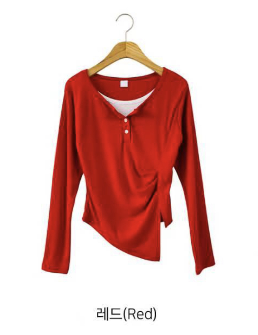 DKS08韓國直郵㊣女裝新品推薦人氣熱賣25秋冬時尚長袖T恤褶皺DKS08長袖T恤圖色1