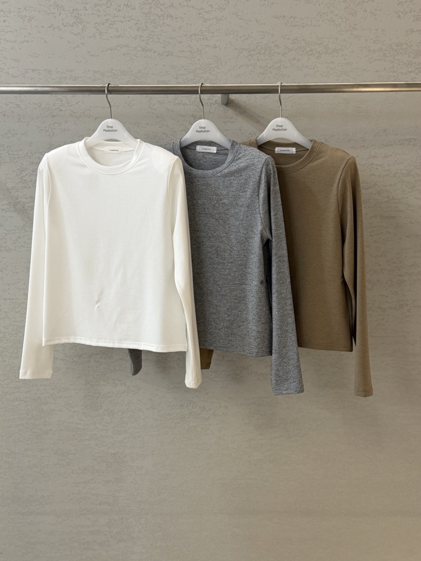 PLAYBUTTON-P韓國直郵㊣女裝新款真品時尚推薦職業長袖T恤PLAYBUTTON長袖T恤