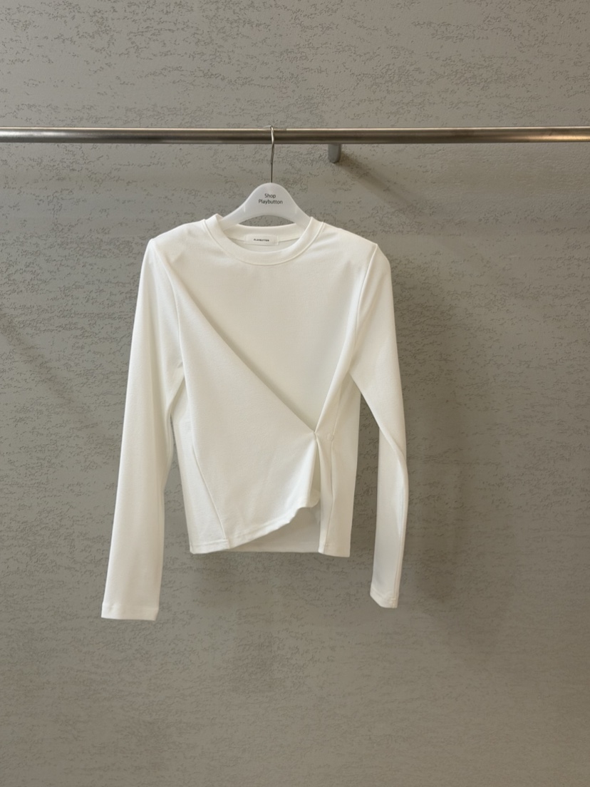 PLAYBUTTON-P韓國直郵㊣女裝新款真品時尚推薦職業長袖T恤PLAYBUTTON長袖T恤圖色1