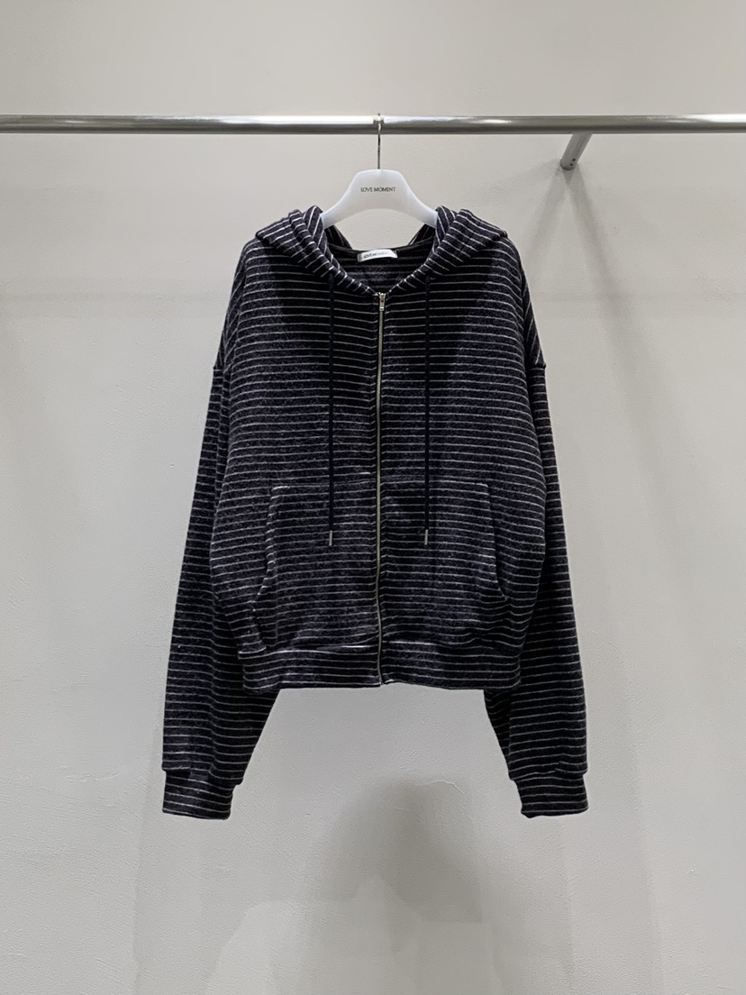 LOVE MOMENT東大門㊣實拍女裝新品時尚25秋冬針織衫連帽拉鏈衫LOVE MOMENT針織衫圖色2