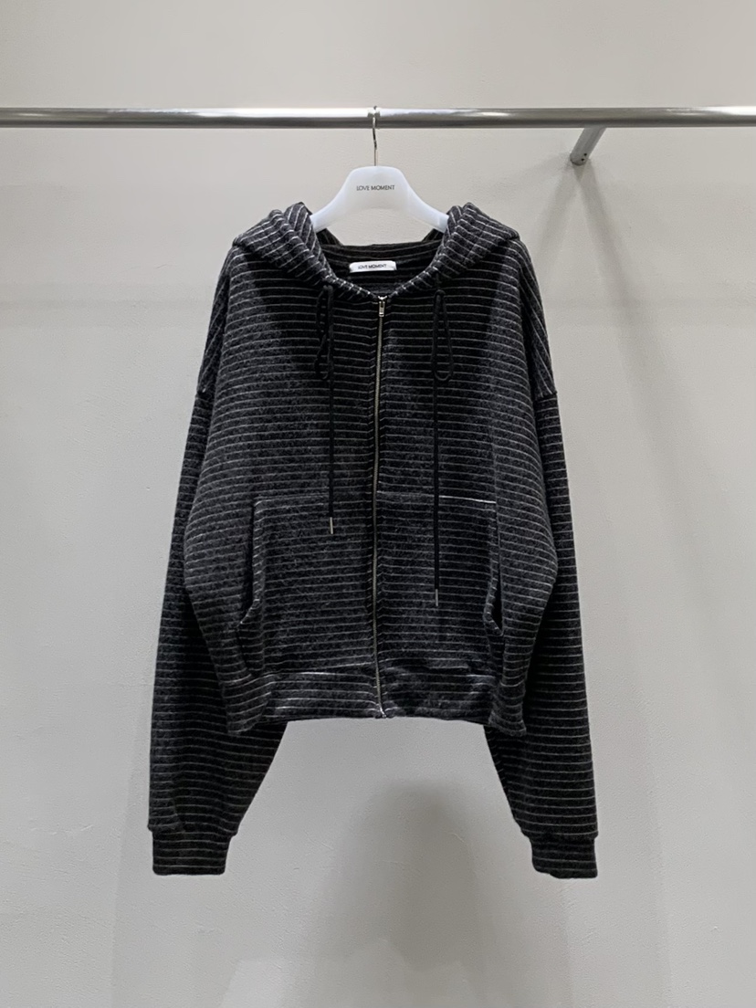 LOVE MOMENT東大門㊣實拍女裝新品時尚25秋冬針織衫連帽拉鏈衫LOVE MOMENT針織衫圖色3