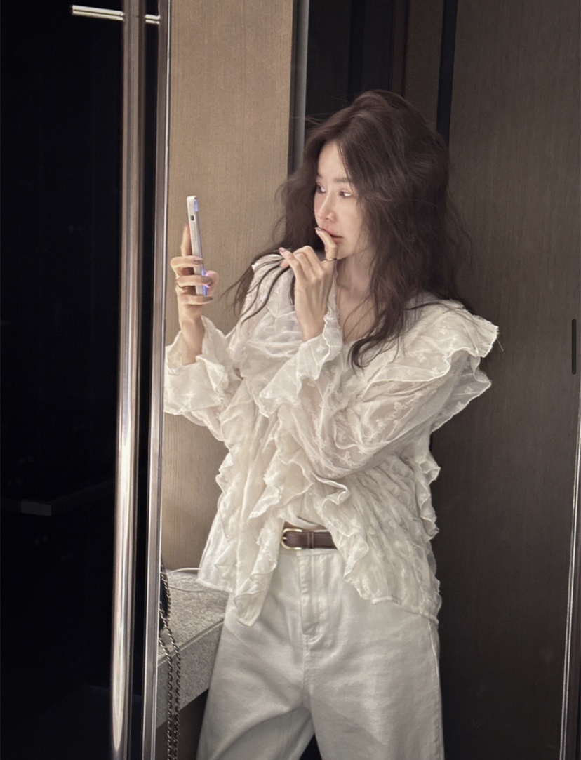 MELTED-P韓國直郵㊣女士新款真品人氣熱賣推薦職業襯衫蕾絲衫MELTED-P襯衫/蕾絲衫