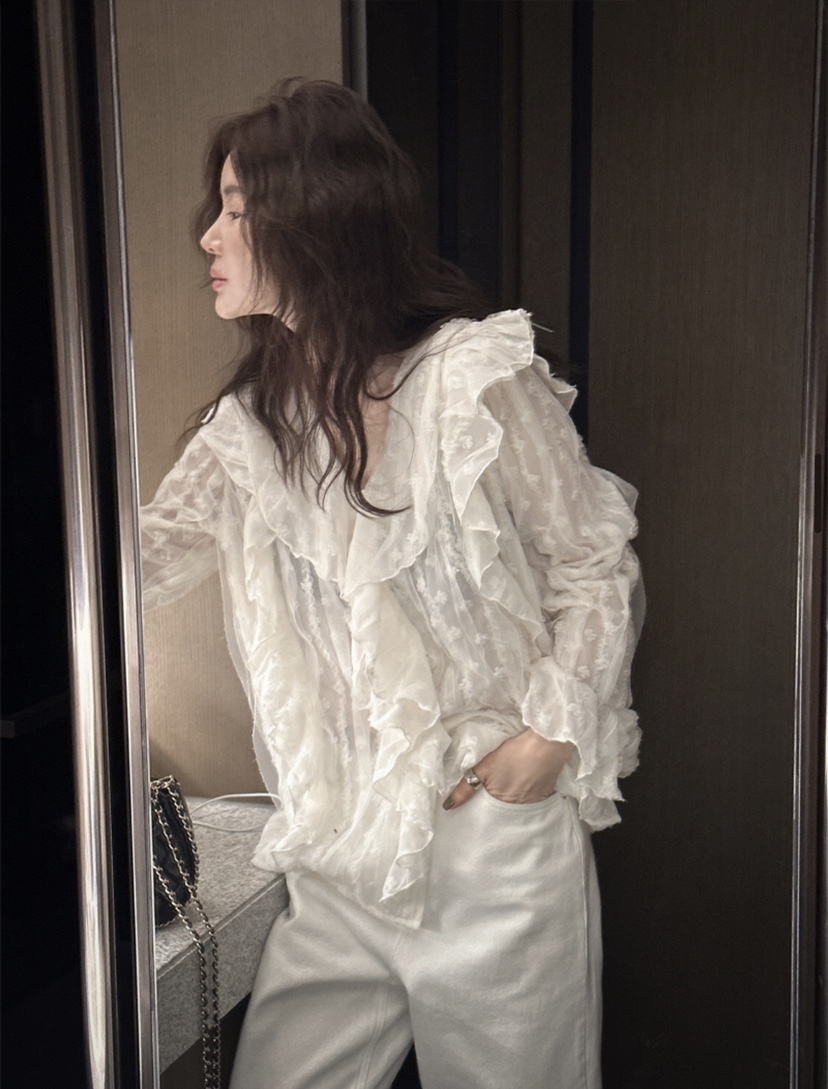 MELTED-P韓國直郵㊣女士新款真品人氣熱賣推薦職業襯衫蕾絲衫MELTED-P襯衫/蕾絲衫