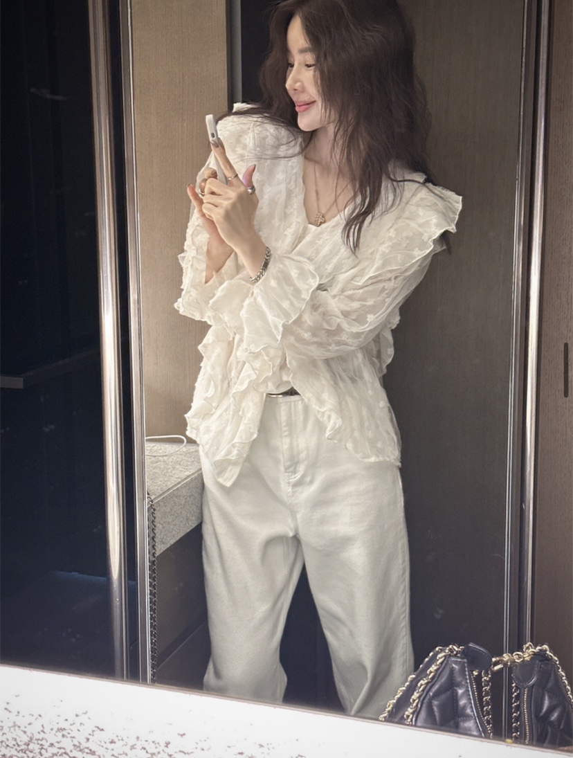 MELTED-P韓國直郵㊣女士新款真品人氣熱賣推薦職業襯衫蕾絲衫MELTED-P襯衫/蕾絲衫