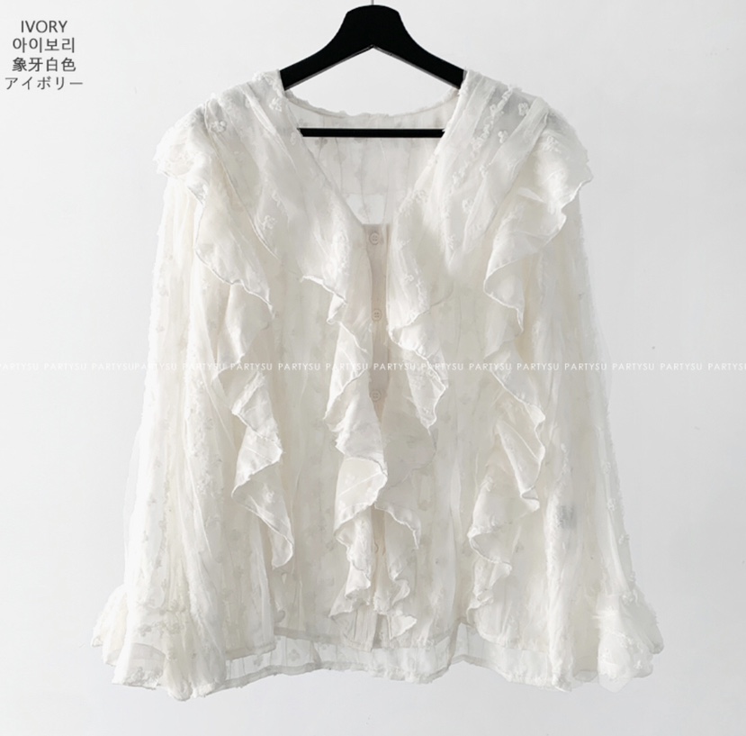 MELTED-P韓國直郵㊣女士新款真品人氣熱賣推薦職業襯衫蕾絲衫MELTED-P襯衫/蕾絲衫圖色1