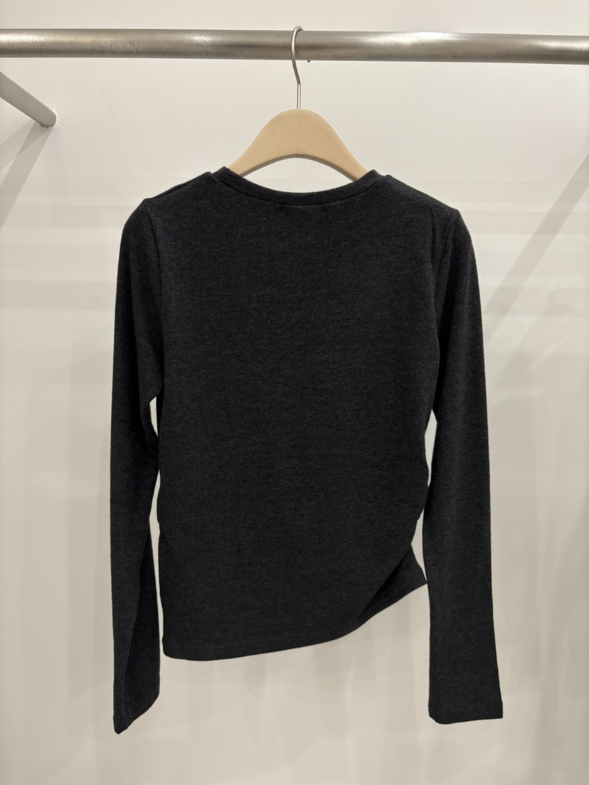 LAI東大門㊣直郵女士新款熱賣職業休閑真品長袖T恤褶皺紐扣Lai長袖T恤