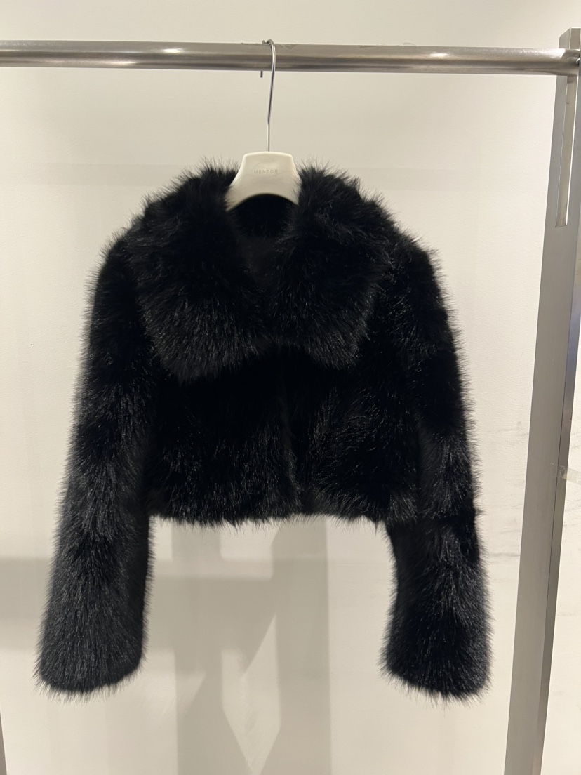 MENTOR東大門㊣直郵女裝新品25秋冬推薦短款大衣生態毛毛皮MENTOR短款大衣圖色2