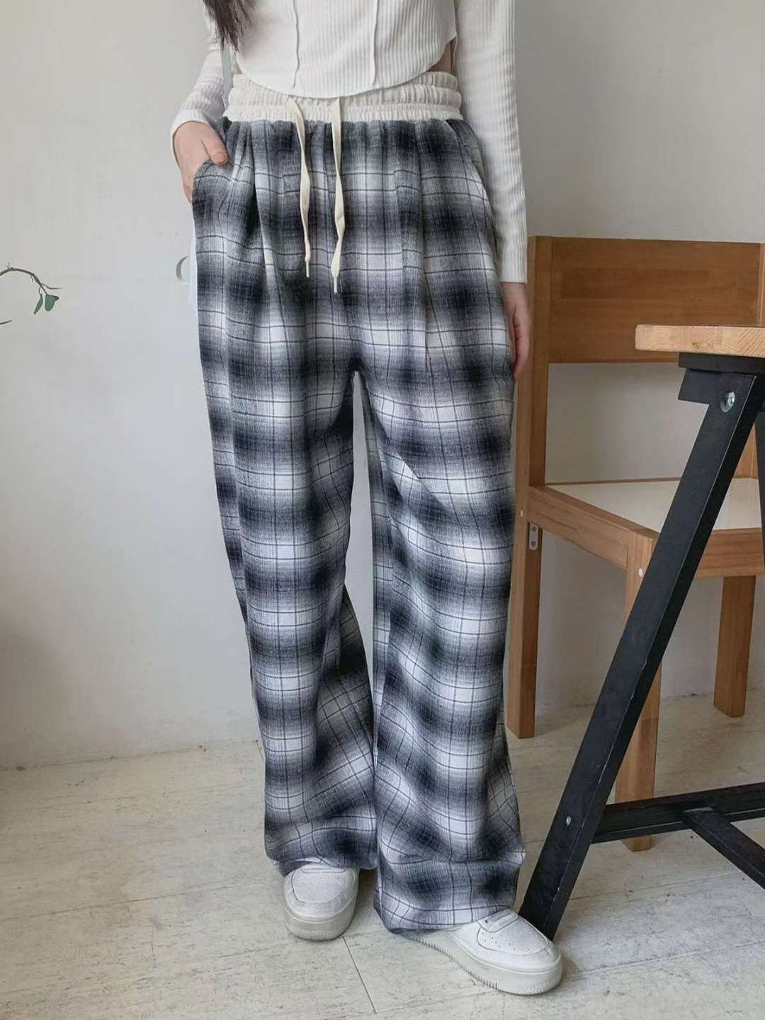 DKS08韓國直郵㊣女士新品25秋冬真品職業人氣熱賣休閑褲褶裥DKS08休閑褲