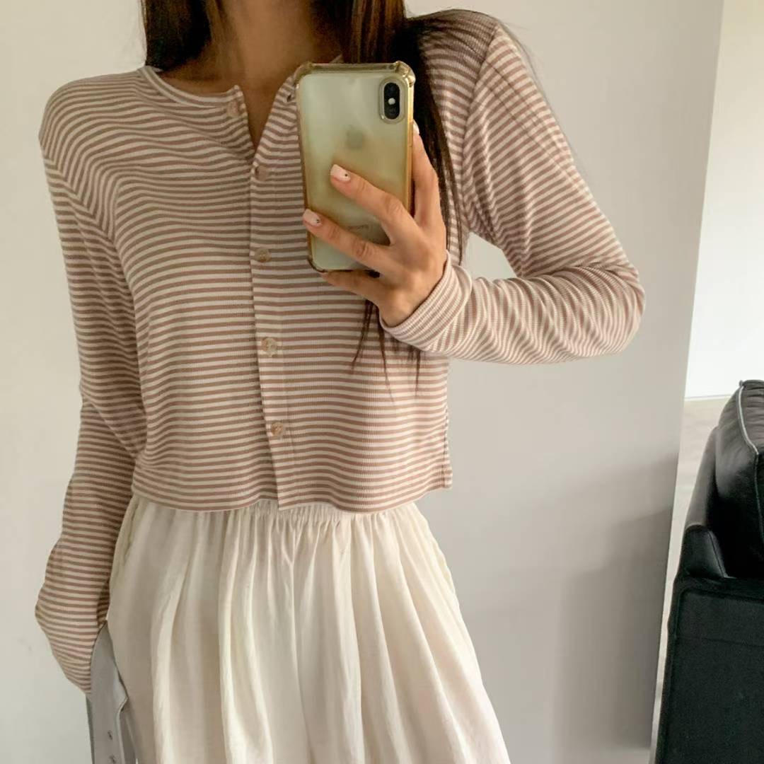 DKS08韓國直郵㊣女士新款時尚真品25秋冬人氣熱賣推薦長袖T恤DKS08長袖T恤圖色1