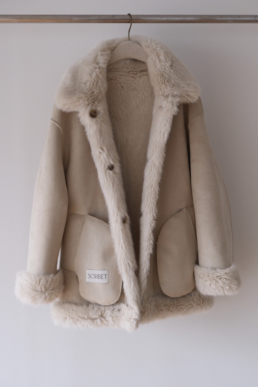 SORBET韓國直郵㊣女裝新品推薦職業25秋冬休閑真品中長款大衣SORBET/flat white中長款大衣