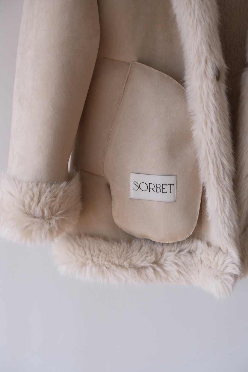 SORBET韓國直郵㊣女裝新品推薦職業25秋冬休閑真品中長款大衣SORBET/flat white中長款大衣