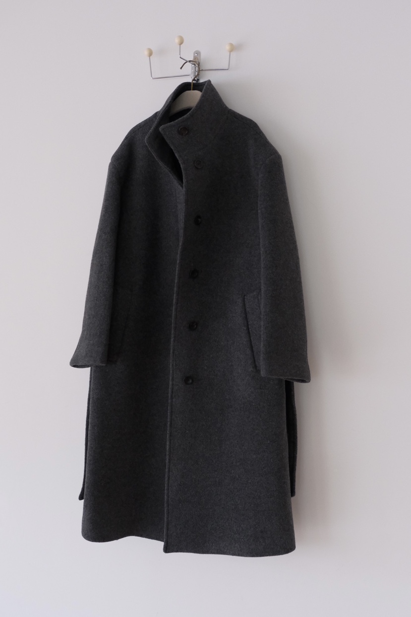 SORBET東大門㊣實拍女士新款職業中長款大衣奶油色含腰帶高領SORBET/flat white中長款大衣