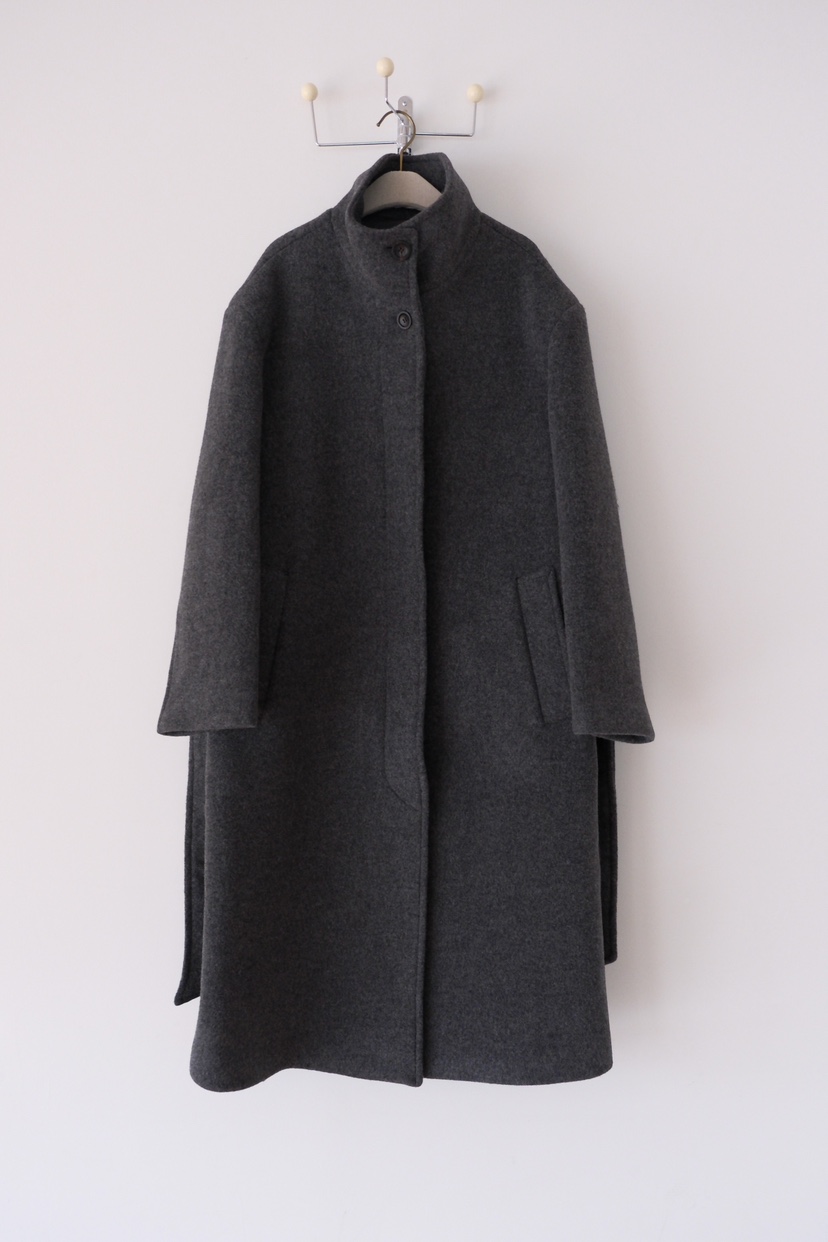 SORBET東大門㊣實拍女士新款職業中長款大衣奶油色含腰帶高領SORBET/flat white中長款大衣圖色1