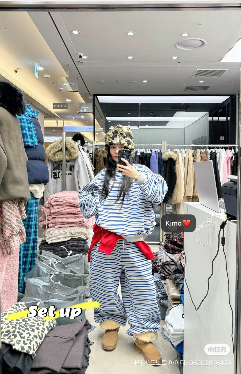 INTHEEND東大門㊣代購女裝新款推薦25秋冬時尚真品休閑褲條紋INTHEEND休閑褲