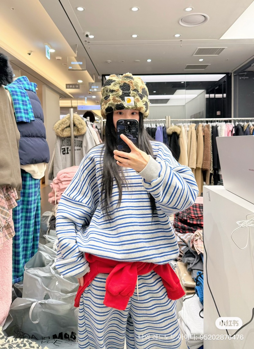 INTHEEND東大門㊣代購女裝新款推薦25秋冬時尚真品休閑褲條紋INTHEEND休閑褲