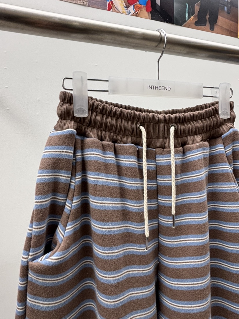 INTHEEND東大門㊣代購女裝新款推薦25秋冬時尚真品休閑褲條紋INTHEEND休閑褲