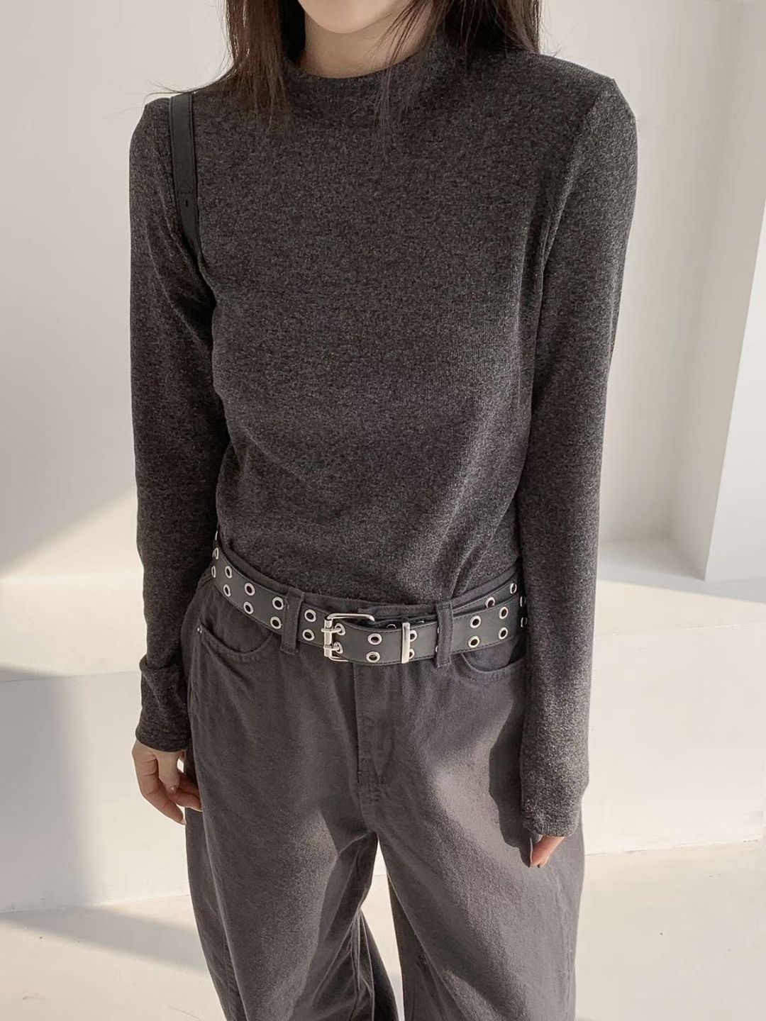 CHEEMI韓國代購㊣女士新品休閑人氣熱賣職業推薦25秋冬長袖T恤CHEEMI長袖T恤