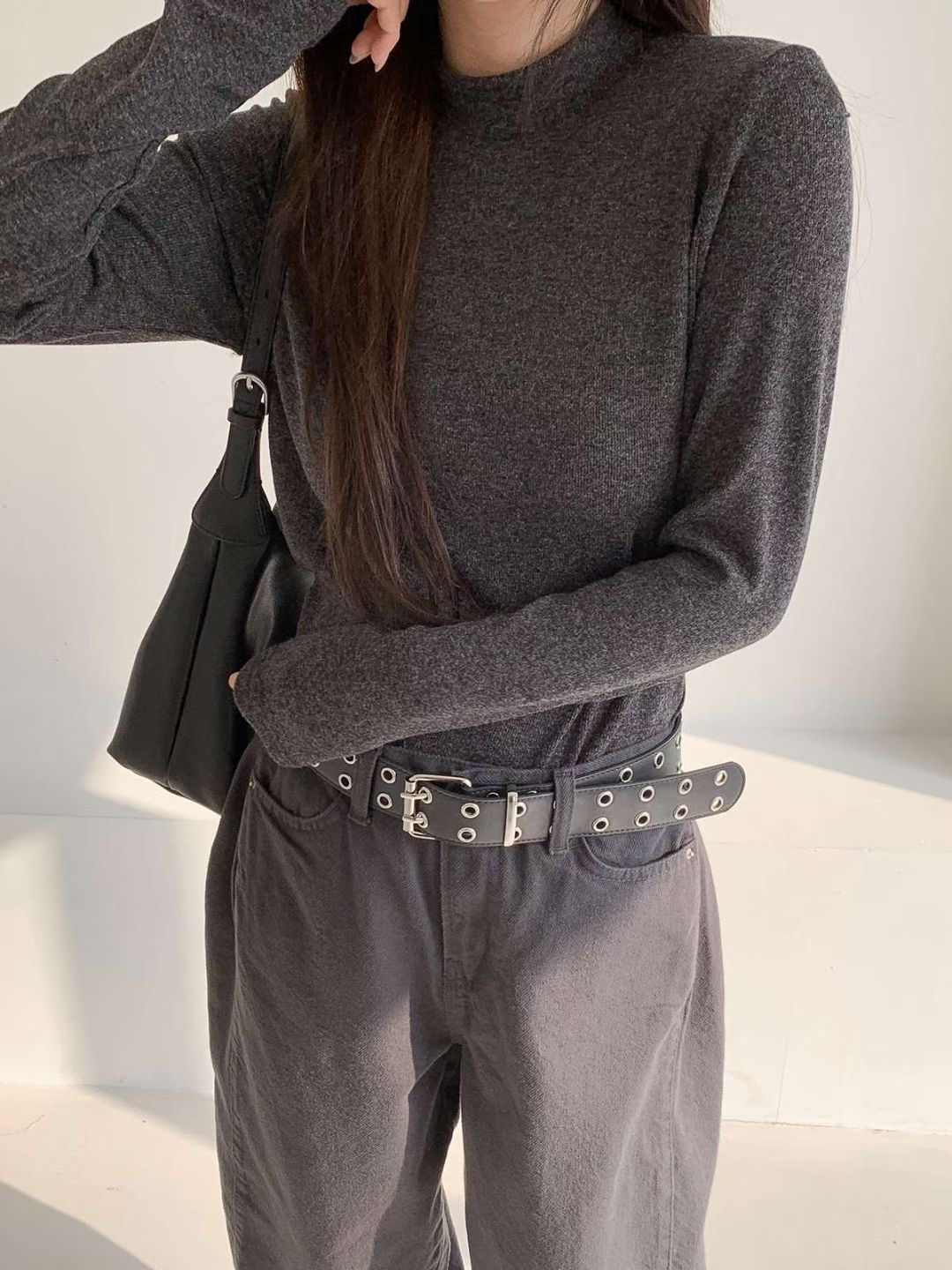 CHEEMI韓國代購㊣女士新品休閑人氣熱賣職業推薦25秋冬長袖T恤CHEEMI長袖T恤