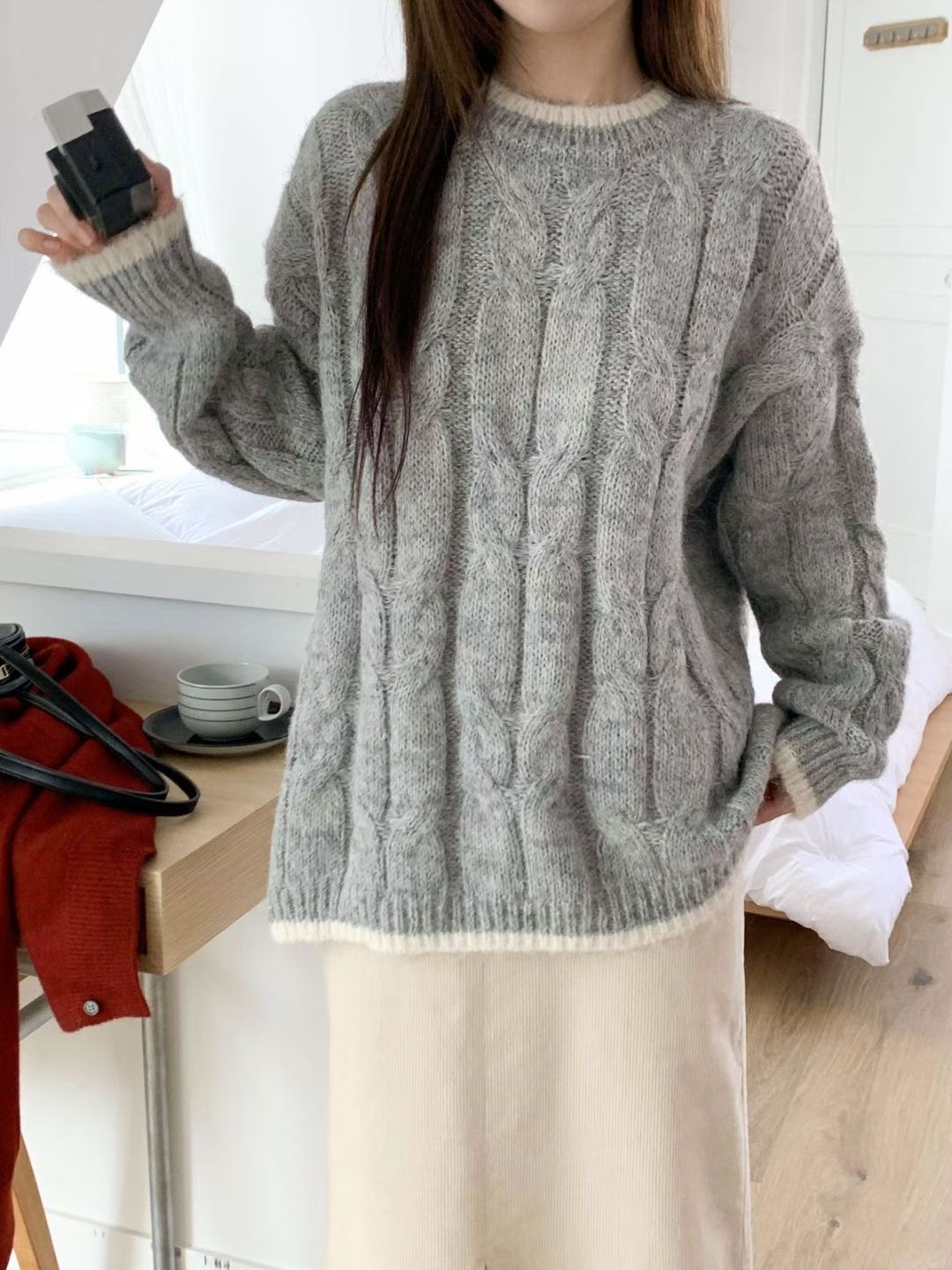 CHEEMI東大門㊣代購女裝新品人氣熱賣真品25秋冬職業時尚毛衣CHEEMI毛衣圖色1