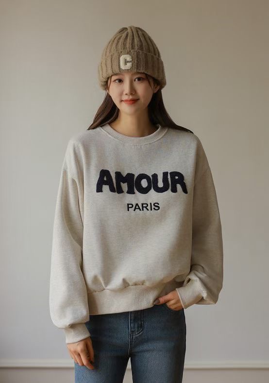 LATTE韓國代購㊣女士新款推薦職業時尚真品25秋冬休閑衛衣刺繡LATTE衛衣