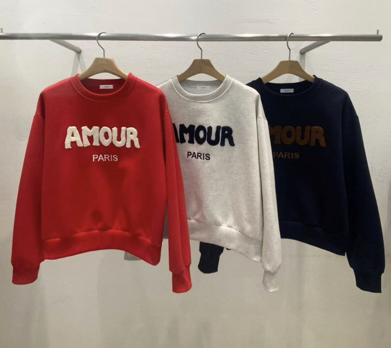 LATTE韓國代購㊣女士新款推薦職業時尚真品25秋冬休閑衛衣刺繡LATTE衛衣圖色3左三色